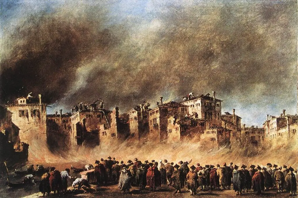 Fire in the Oil Depot at San Marcuola, by Francesco Guardi