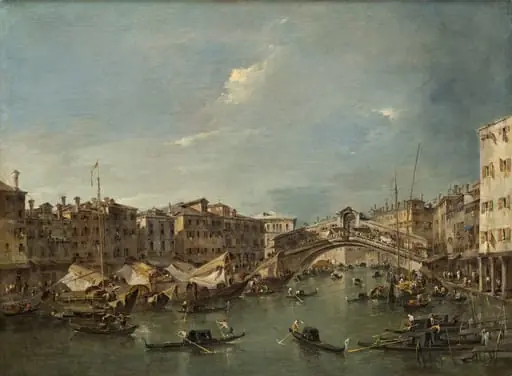 Grand Canal with the Rialto Bridge, Venice, by Francesco Guardi