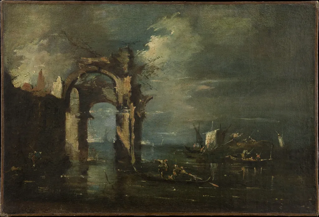 Lagoon Landscape, by Francesco Guardi, unspecified, 1750