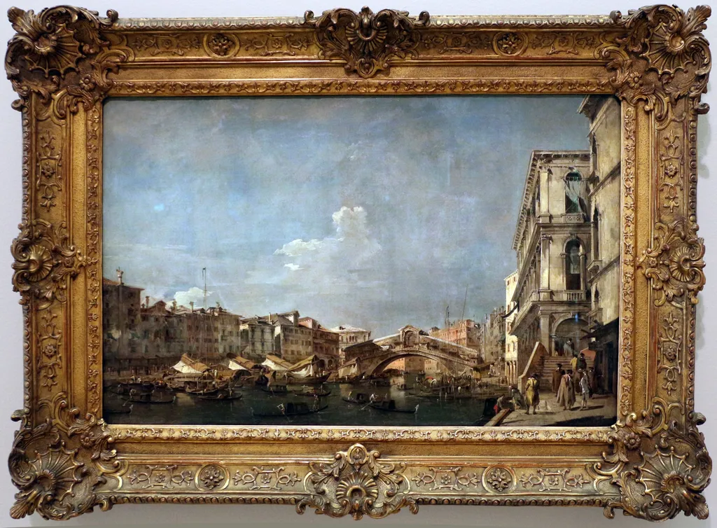 O Grande Canal na ponte Rialto, by Francesco Guardi, unspecified, 1790