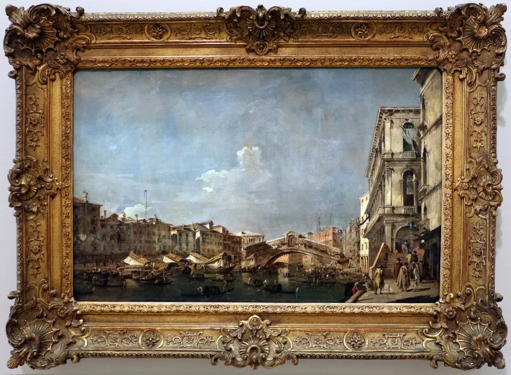 O Grande Canal na ponte Rialto, by Francesco Guardi