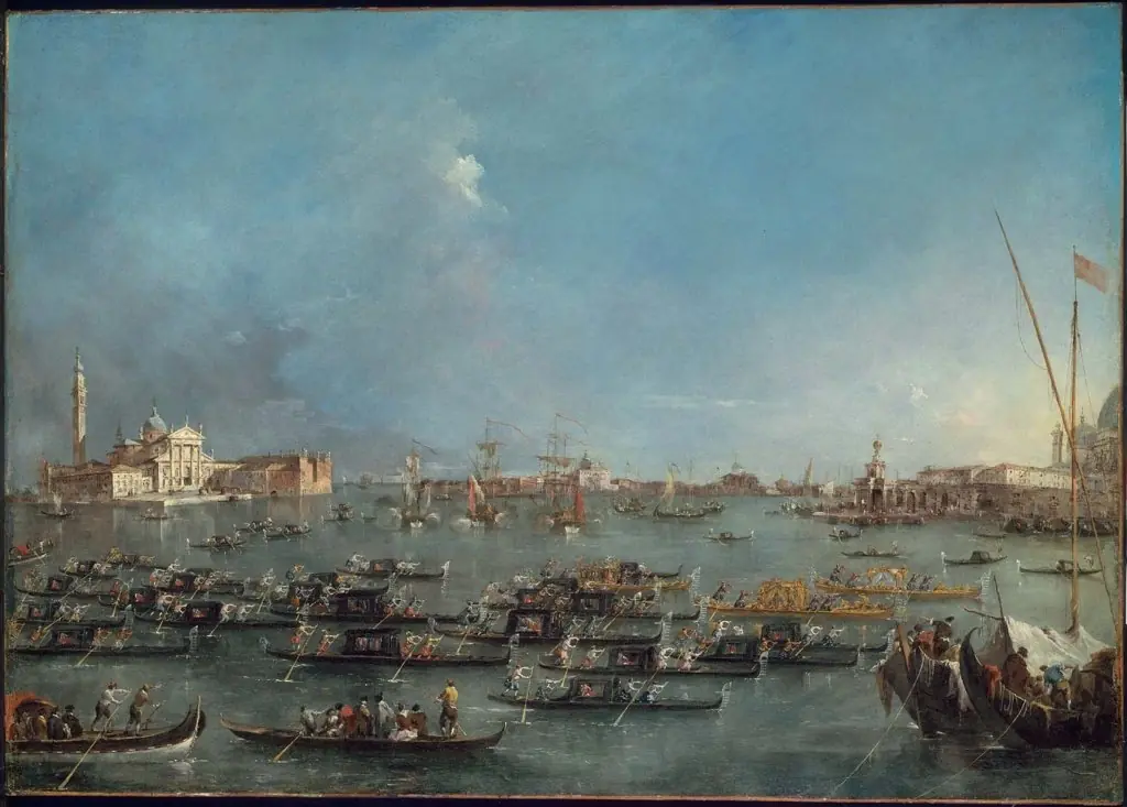 Procession of Gondolas in the Bacino di San Marco, by Francesco Guardi