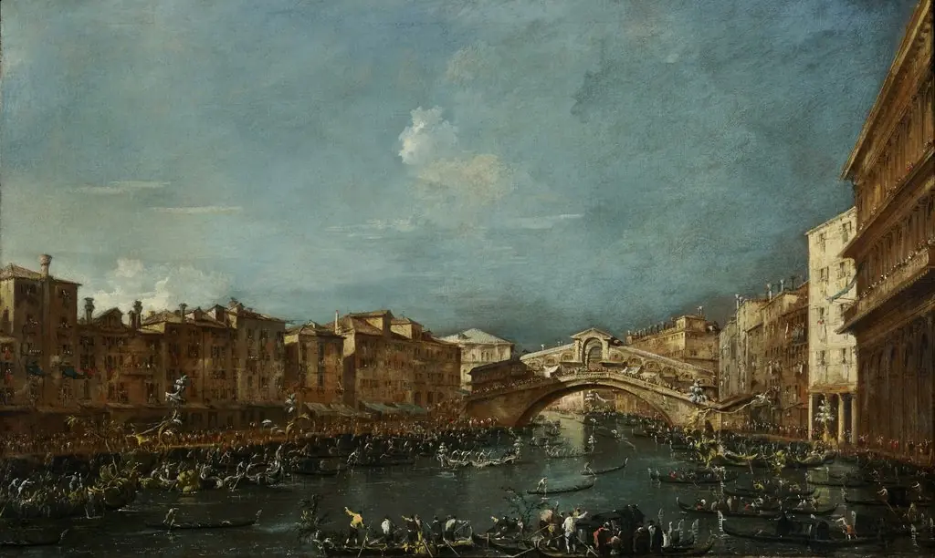 Regatta at the Rialto Bridge, by Francesco Guardi