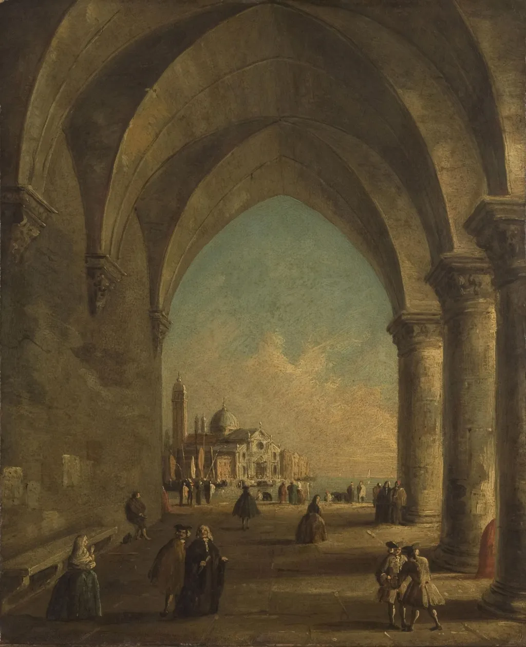 San Giorgio Maggiore Seen through the Arches of the Doge's Palace, by Francesco Guardi, oil, 1762