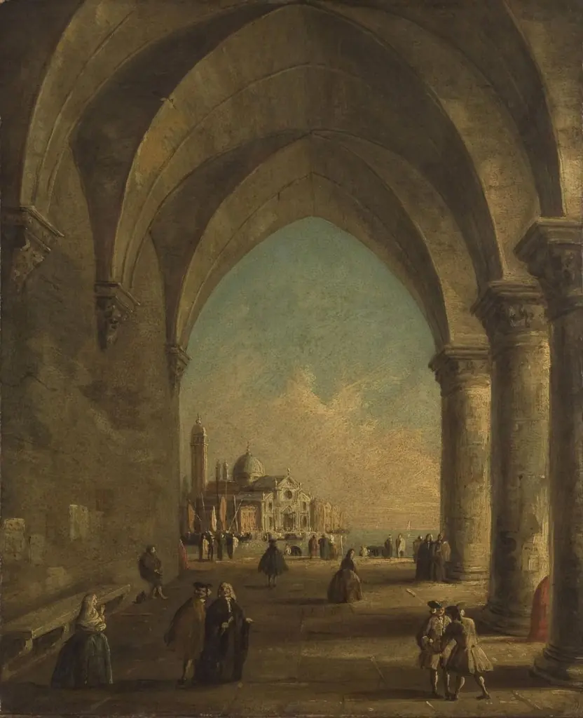 San Giorgio Maggiore Seen through the Arches of the Doge's Palace, by Francesco Guardi