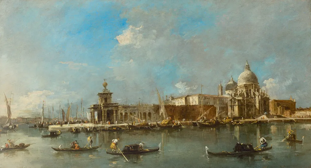 Santa Maria della Salute and the Dogana, Venice, by Francesco Guardi, oil, 1792