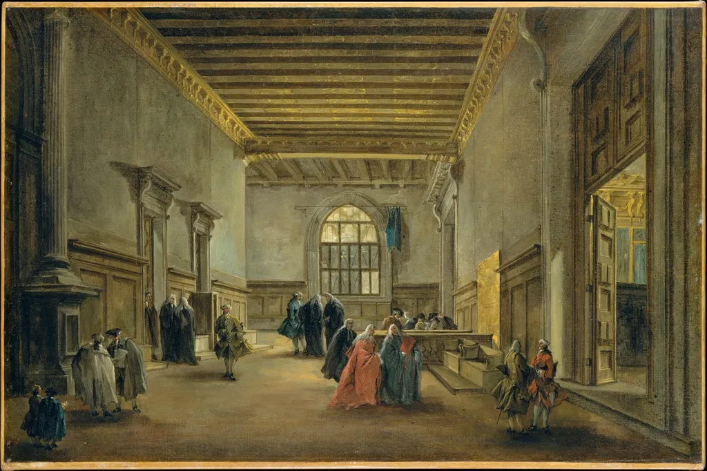 The Antechamber of the Sala del Maggior Consiglio, by Francesco Guardi, oil, 1765