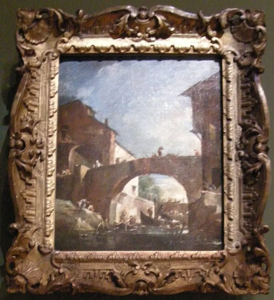 The lock at Dolo on the Brenta: Capriccio, by Francesco Guardi