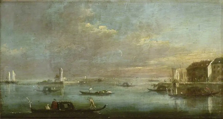 The Venetian Lagoon at Sunset, by Francesco Guardi
