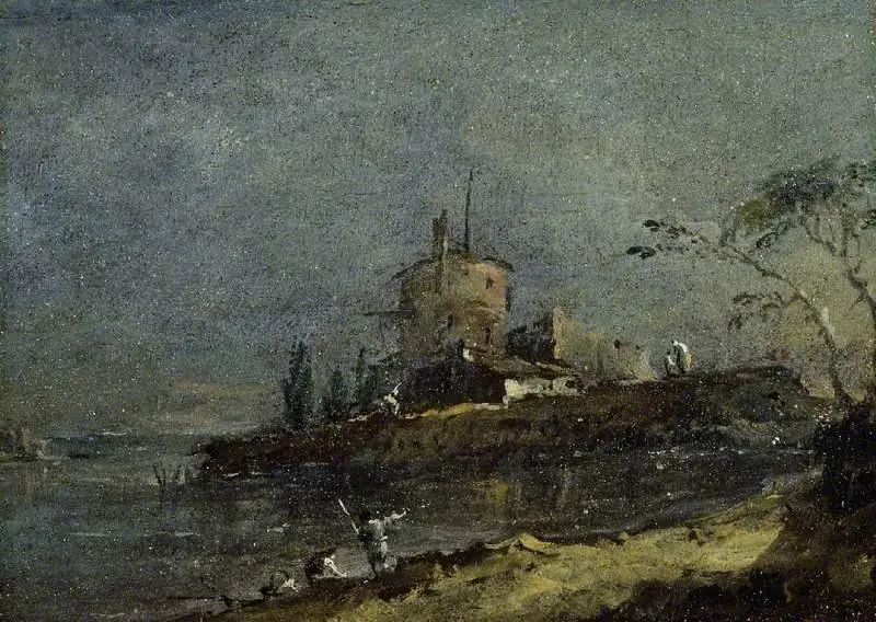 View near Venice, by Francesco Guardi