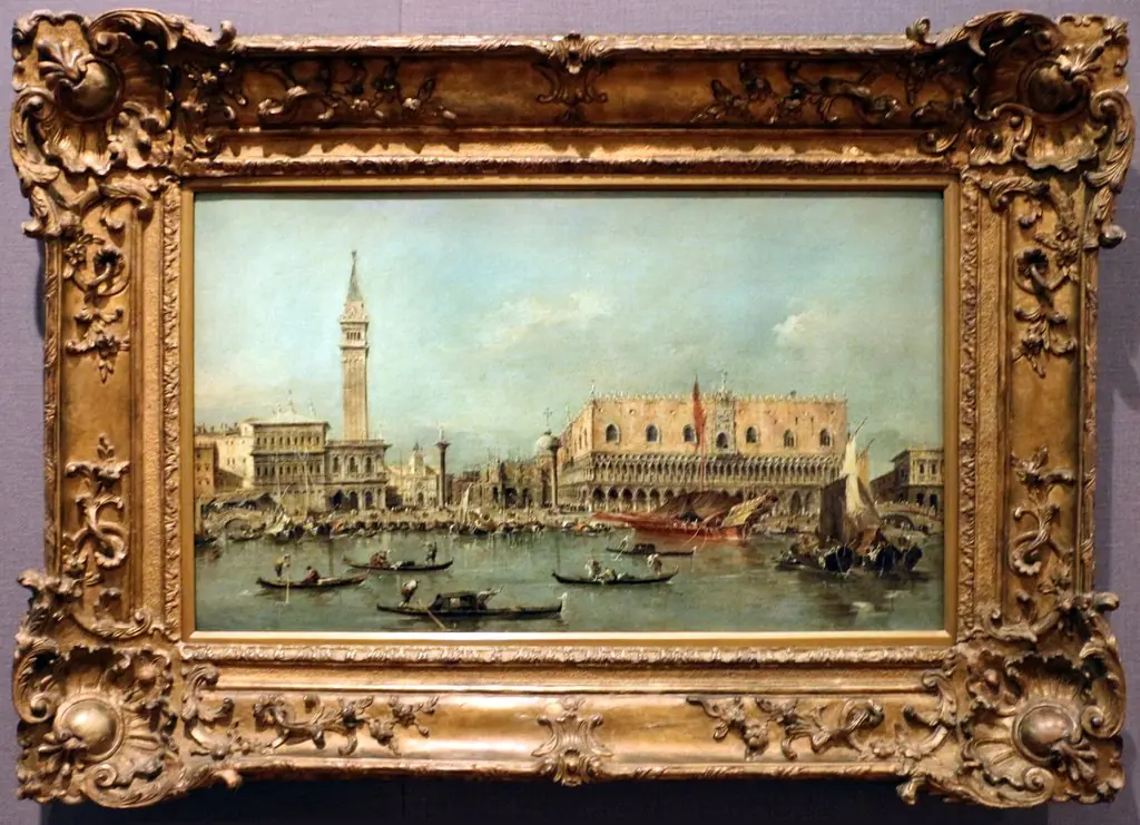 View of the pier with the Ducal Palace, by Francesco Guardi