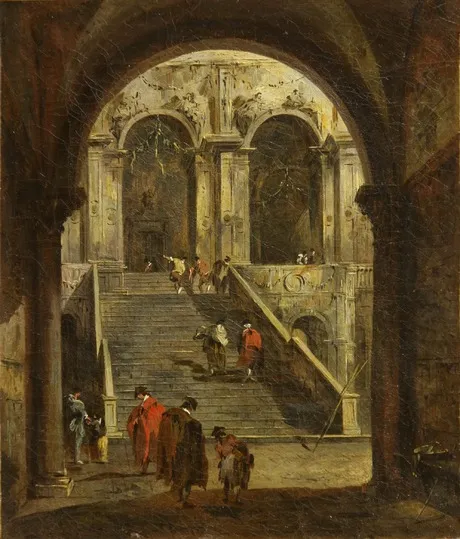 Yard, by Francesco Guardi, oil