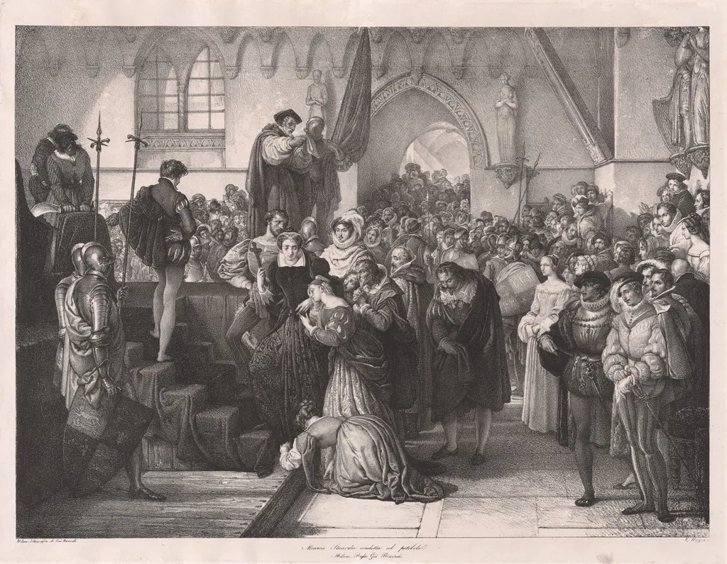 Maria Stuard condotta al patibolo (Mary Stuart Being Led to the Scaffold), by Francesco Hayez, ink, 1827