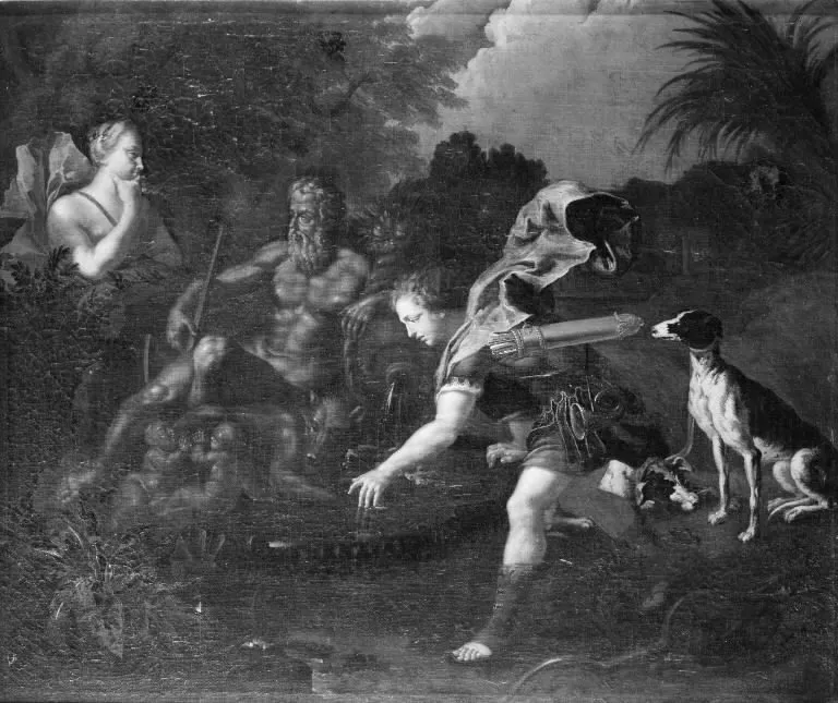 Narcissus, by Francesco Liberti, oil, 1629
