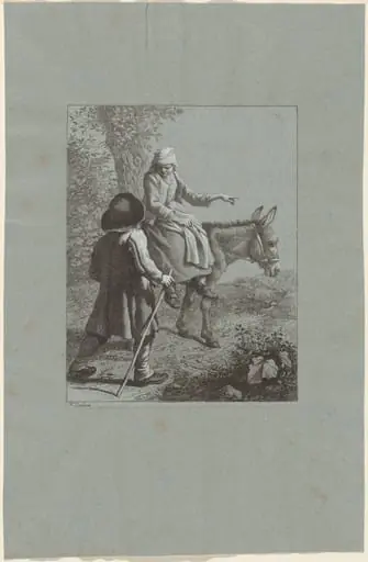 Boy and Girl with a Donkey, by Francesco Londonio