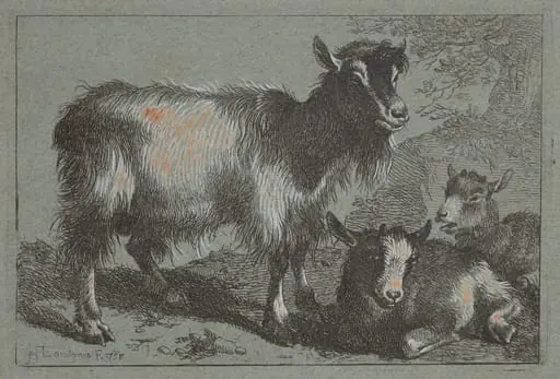 Goat and Two Kids, by Francesco Londonio