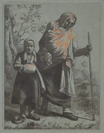 Peasant Woman with Baby and Little Girl, by Francesco Londonio