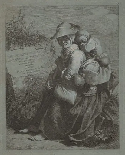 Seated Peasant Woman with Sleeping Child, by Francesco Londonio