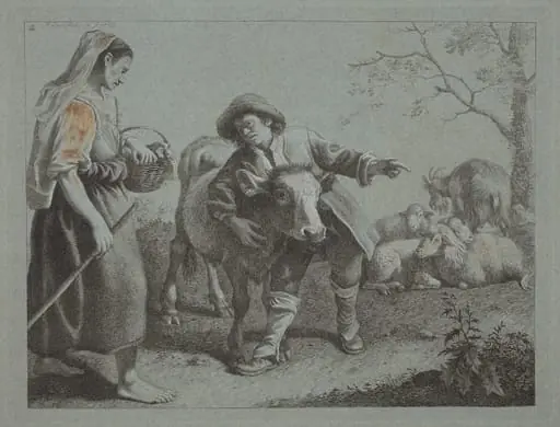 Shepherd Pointing Out the Direction to a Shepherdess, by Francesco Londonio
