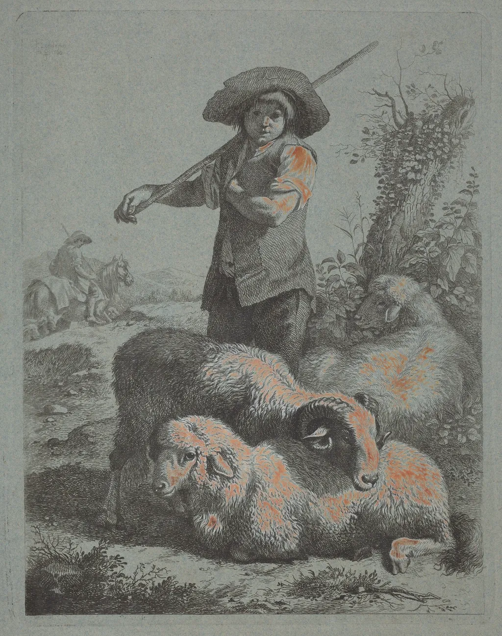 Standing Shepherd, by Francesco Londonio, gouache, 1760