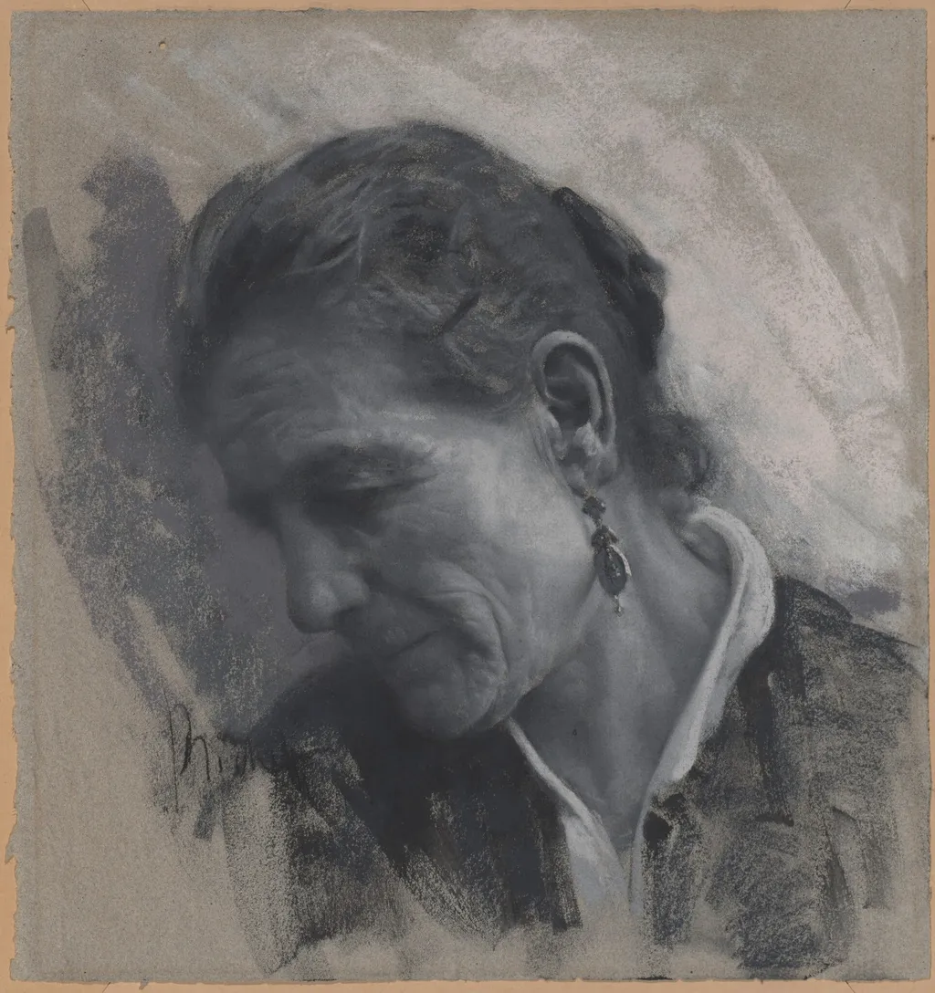 Luisa Carmignani, the Artist's Mother-in-Law, by Francesco Paolo Michetti, pastel, 1881