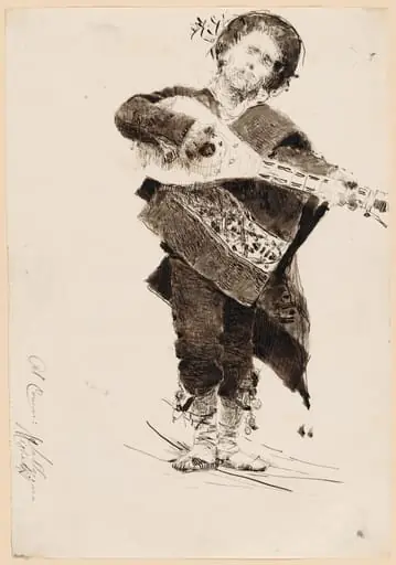 Mandolin Player in Popular Costume of Abruzzi, by Francesco Paolo Michetti