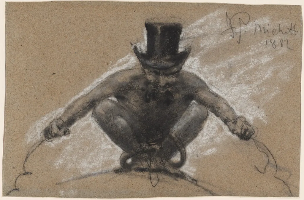 Satan Rides and Drives the World, by Francesco Paolo Michetti, charcoal, 1882