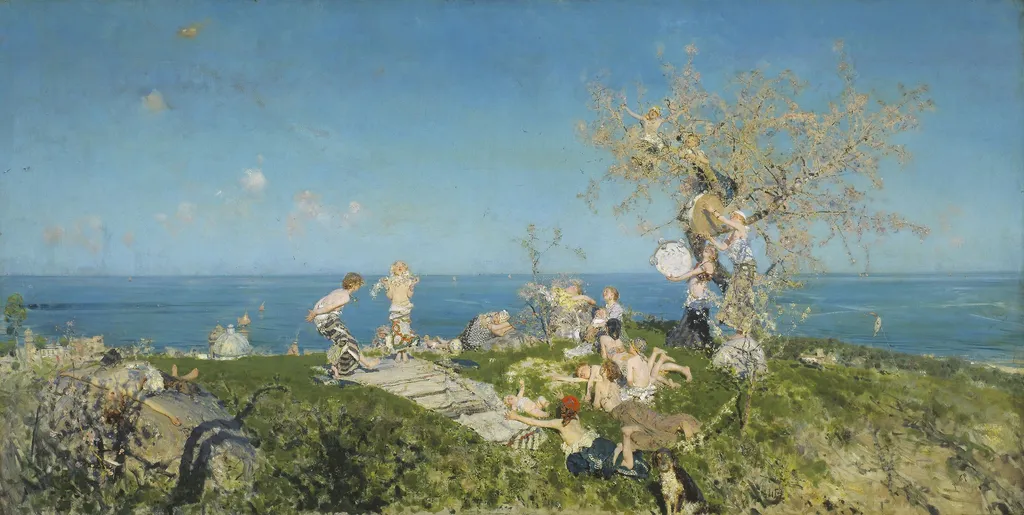Springtime and Love, by Francesco Paolo Michetti, oil, 1890