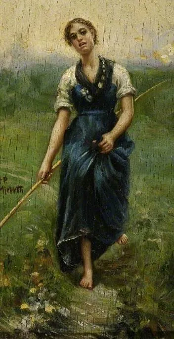 Study for 'The Return from the Campagna', by Francesco Paolo Michetti, oil, 1900