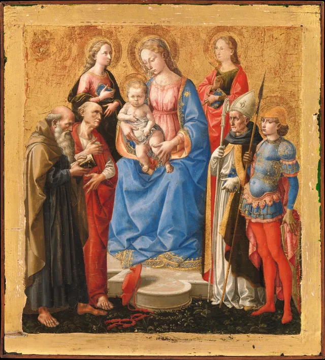 Madonna and Child with Six Saints — Francesco Pesellino