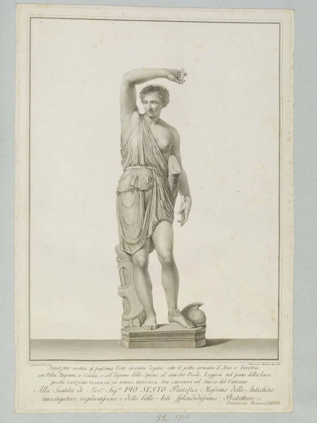 Statue of an Amazon, by Francesco Piranesi, 1850