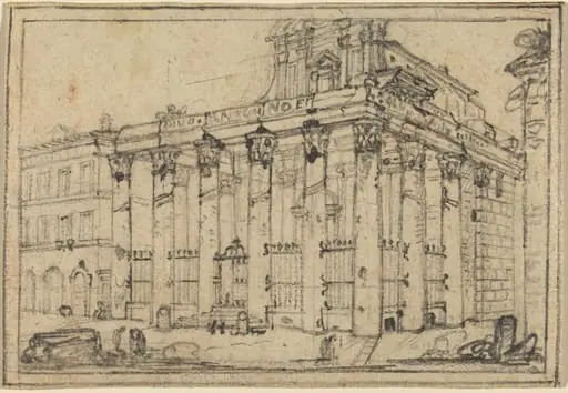 The Temple of Antoninus and Faustina, by Francesco Piranesi