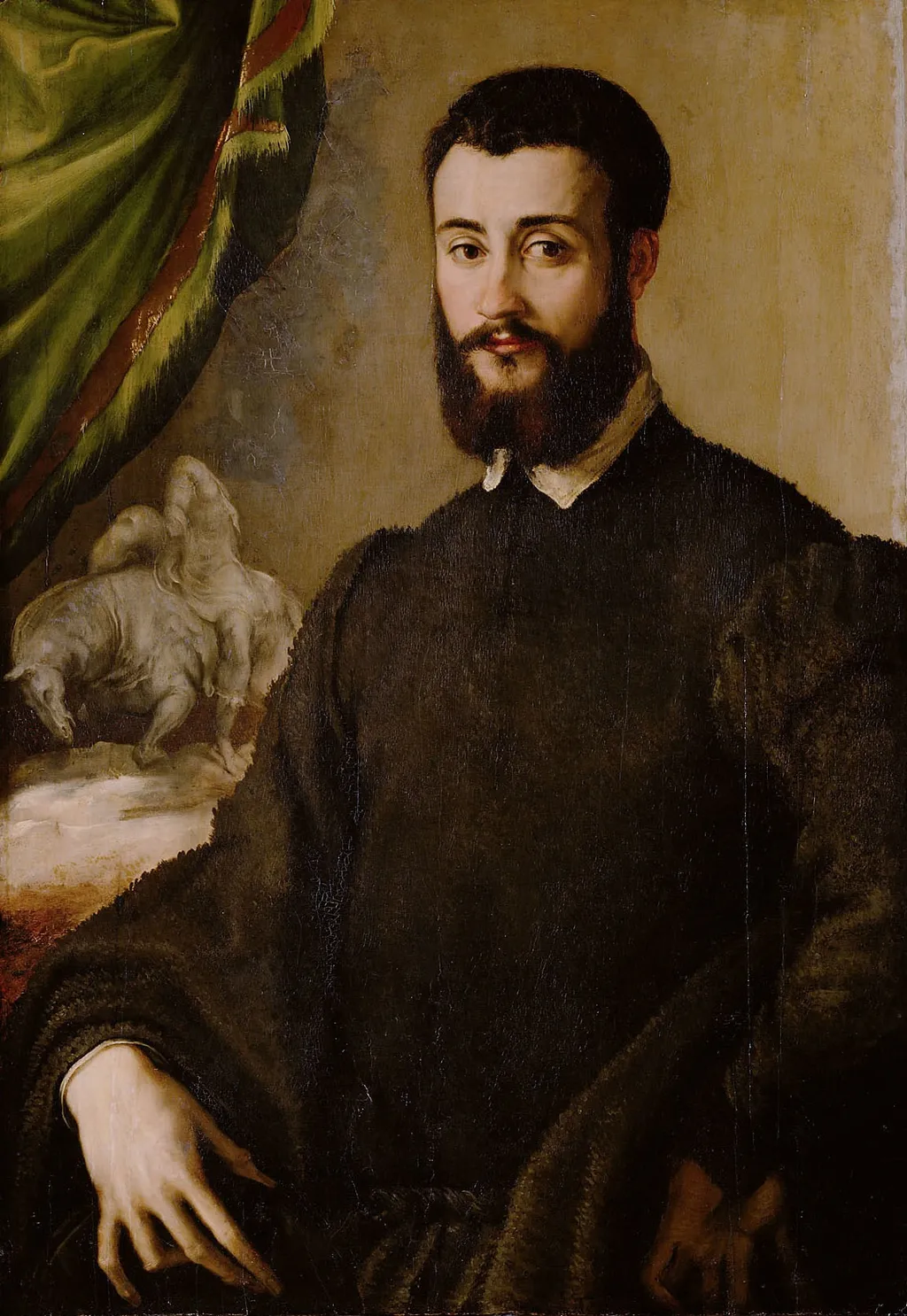 Bildnis eines Mannes aus der Familie Santacroce, by Francesco Salviati, unspecified, 1545