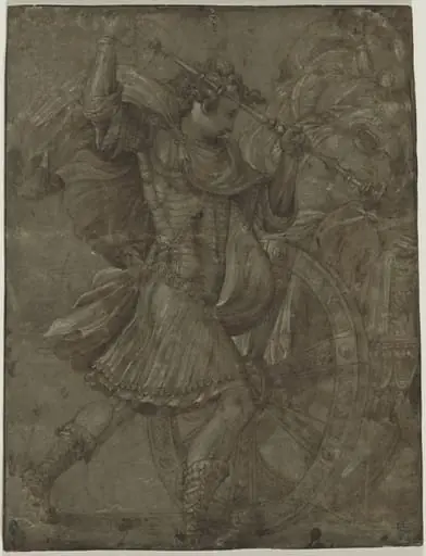 Man in Armor beside a Chariot, by Francesco Salviati