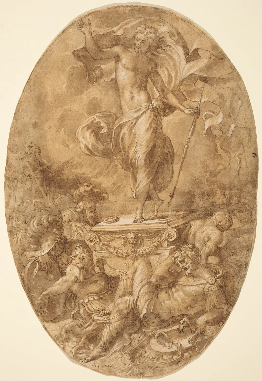 The Resurrection, by Francesco Salviati, ink, 1546