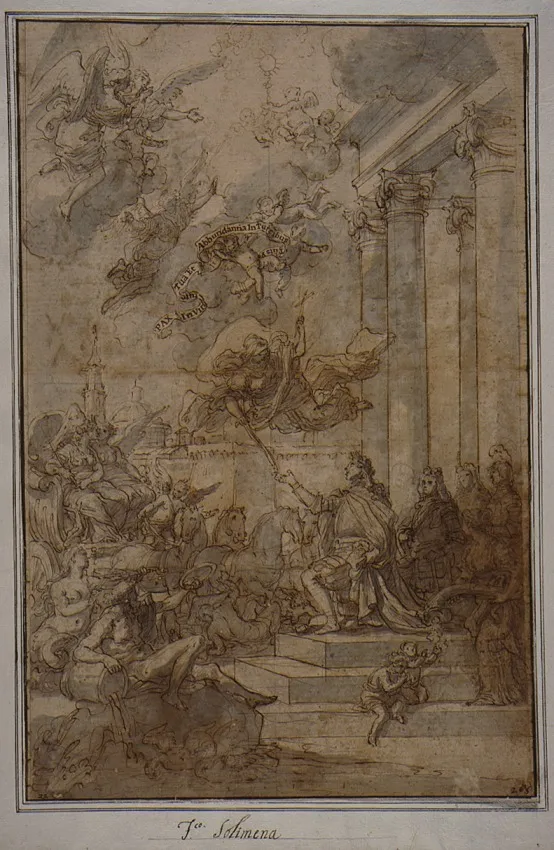 Allegory of the Entry of Charles Bourbon into Naples, by Francesco Solimena, unspecified, 1735