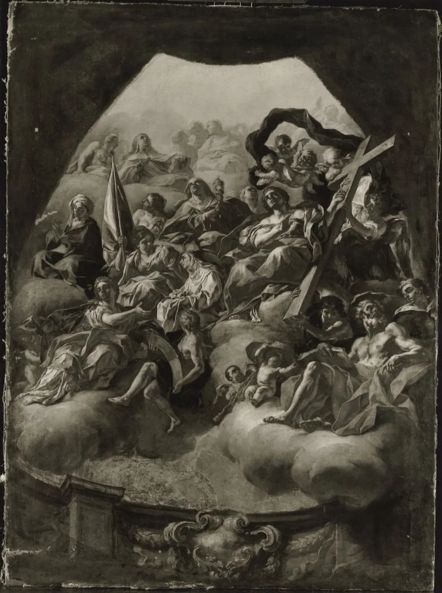 Heiligenhimmel (Ölskizze), by Francesco Solimena, unspecified, 1707
