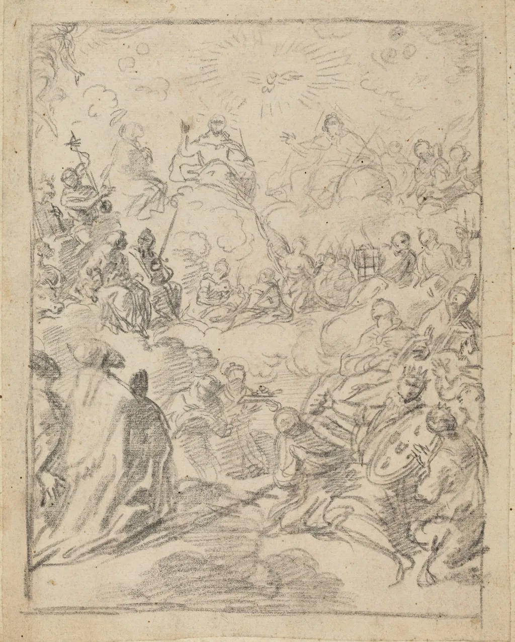 The Triumph of the Trinity (The Gloria), by Francesco Solimena, chalk, 1702