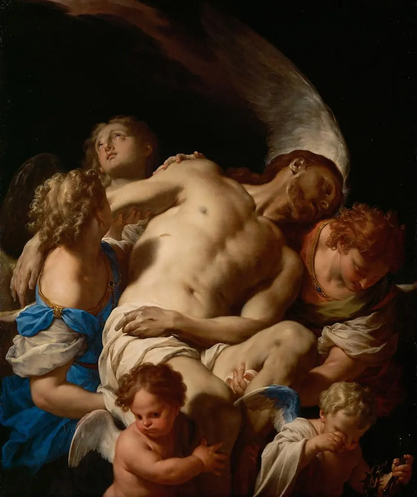 Body of Christ, held by angels, by Francesco Trevisani