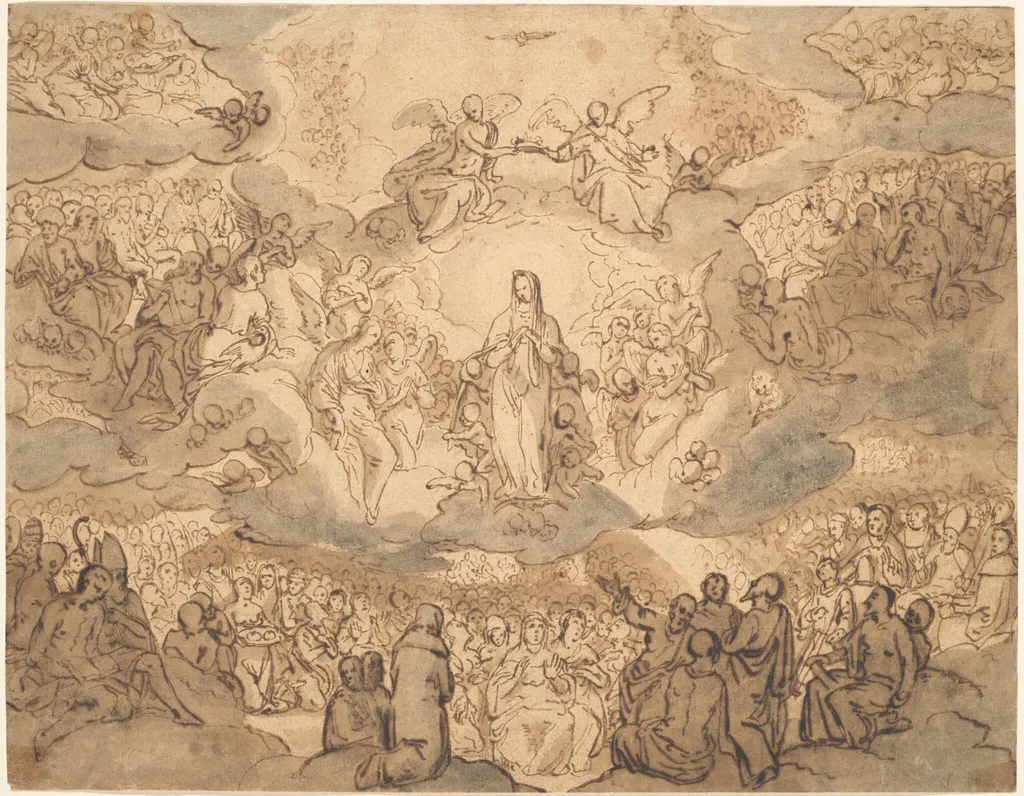 The Virgin, Queen of Heaven, by Francesco Vanni, ink, 1601