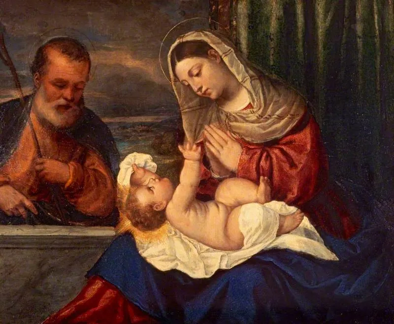 The Holy Family, by Francesco Vecellio, oil, 1522