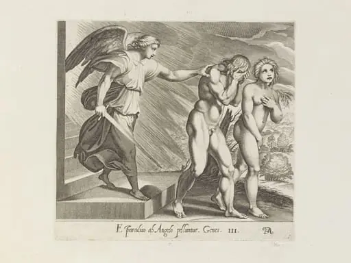 Adam and Eve driven from Paradise, by Francesco Villamena