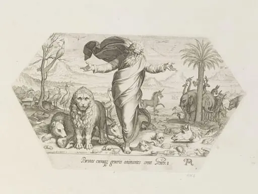 God creating the Animals, by Francesco Villamena