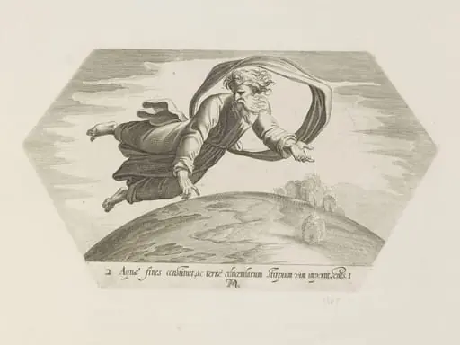 God dividing light from darkness, by Francesco Villamena