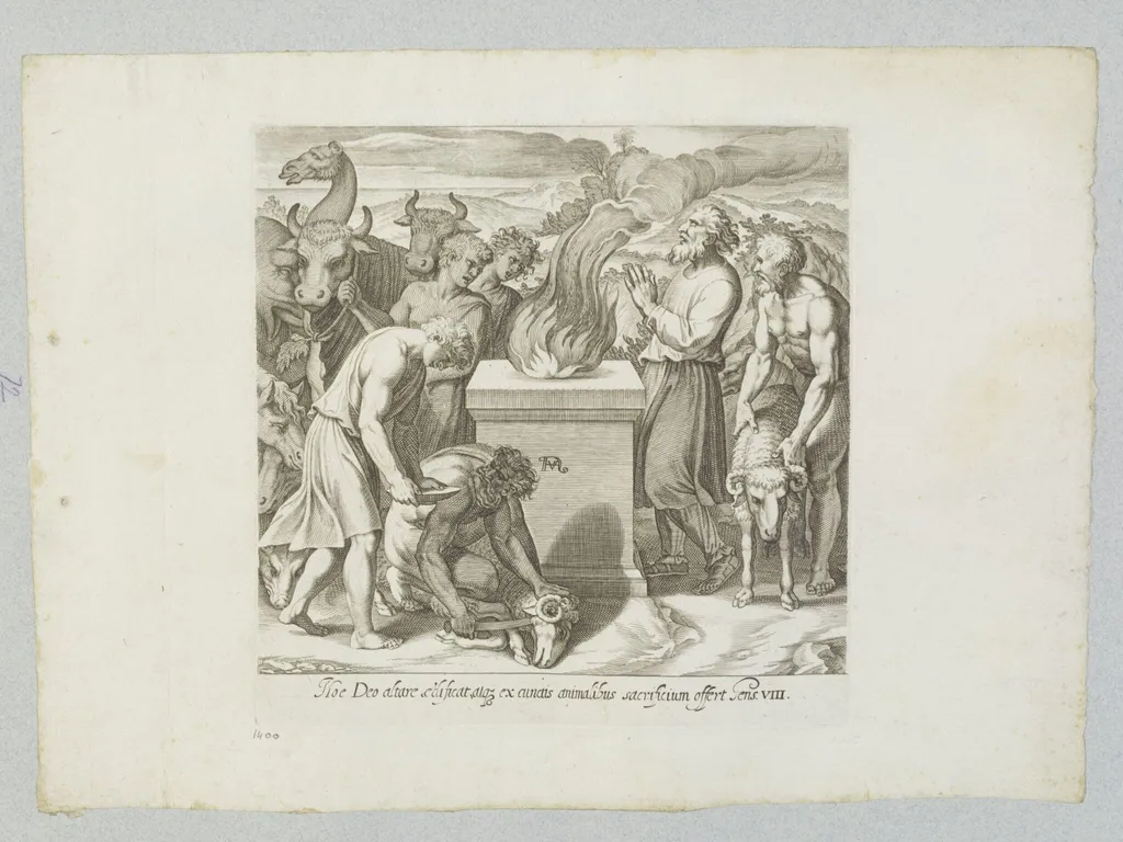 Noah sacrificing to God, by Francesco Villamena