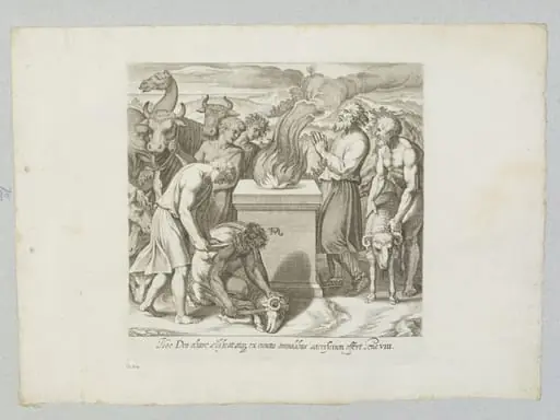 Noah sacrificing to God, by Francesco Villamena