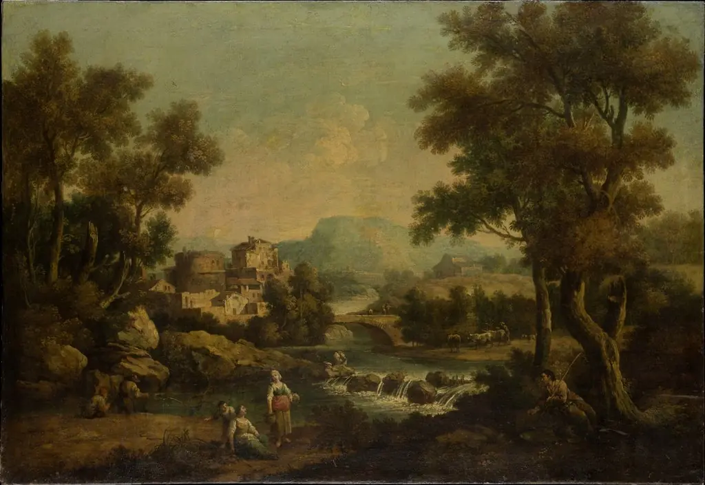 Italian Landscape with a Mountain Stream, by Francesco Zuccarelli