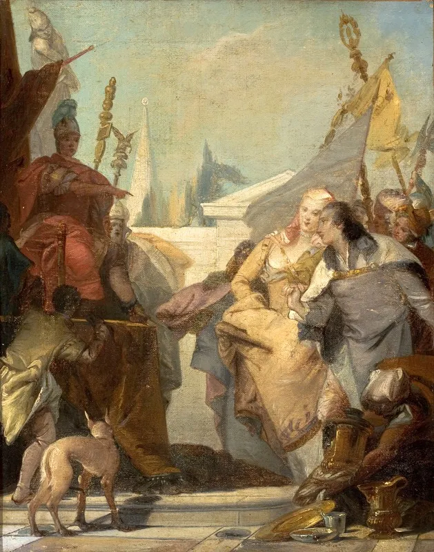 Continence of Scipio, by Francesco Zugno, oil, 1750
