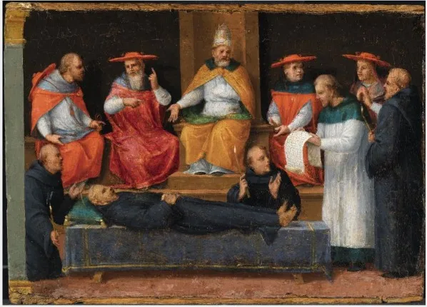 The Canonization of Saint Nicholas of Tolentino, by Franciabigio, unspecified, 1515