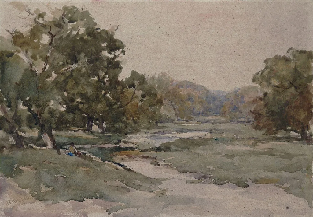 Landscape, by Francis Abel William Taylor Armstrong, watercolor, 1865